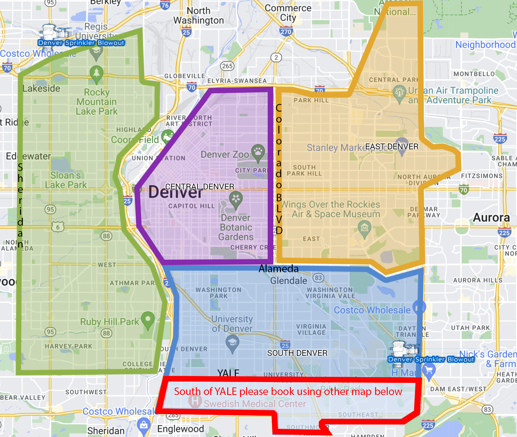 Denver Sprinkler blowout 90 CFM professional and prompt service in Denver Colorado Sprinkler